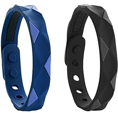 RedUp Far Infrared Negative Ions Wristband, partnerarmbänder Negative Ion Anti-Static Sports Bracelet, Lymph Drainage Magnetic Bracelet,Adjustable Silicone Sport armbänder (Blau+Schwarz)