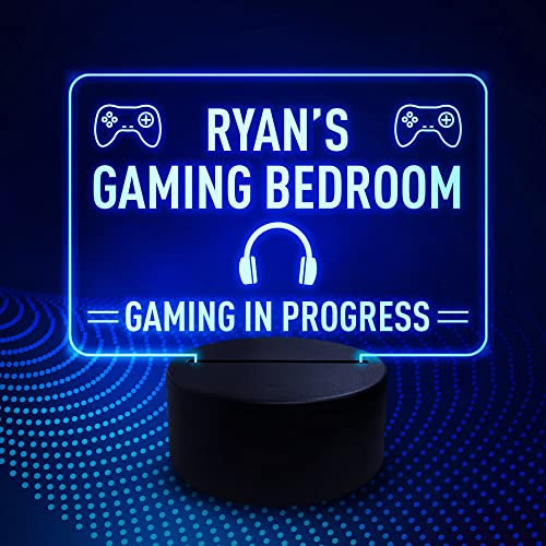 Red Ocean Personalised Gaming Sign For Boys Bedroom LED Gaming Bedroom Sign Gamer Birthday Christmas For Son