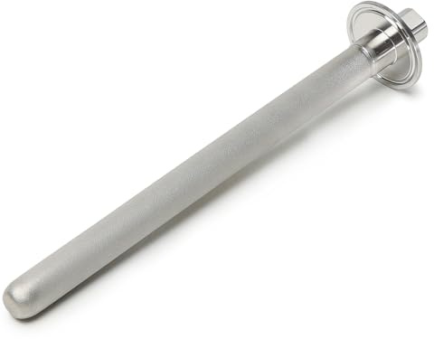 HOMHOK Tri-Clamp Stainless Steel Carbonation Stone, 2 Micron Diffusion Stone, 1.5 Inch Tri-Clamp Size, 12 Length with 1/4 FNPT CO2 Inlet