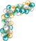 Oblique Unique® XXL Luftballon Girlande Ballon Banner Deko für Kinder Geburtstag Jubiläum Hochzeit JGA Schuleinführung Party Dekoration (Set 2: Gold, Silber, Türkis)