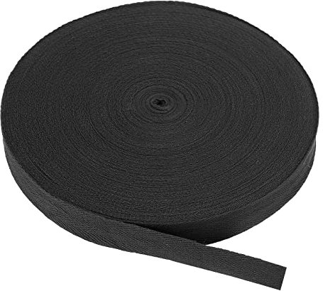 PATIKIL Baumwollband Baumwolle Gurtband 20mm x 45m, Schrägband Baumwoll Nahtband Köperband Saumband Einfassband Stoffband Webband zum Nähen für DIY Basteln Stricken Verpackungen, Schwarz