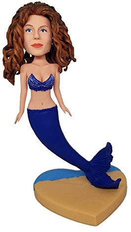 mydedor Benutzerdefinierte Wackelköpfe Figur Puppe, Meerjungfrau Dame benutzerdefinierte Wackelkopf, Wackelkopf Figuren Handgemachte personalisierte Skulptur Geschenk für Frauen