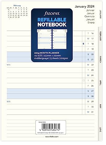 FILOFAX Kalendereinlage A5 Notebook Month Planer 2024, 24-15210