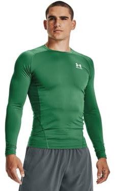 Under Armour Men's HeatGear Compression Long-Sleeve T-Shirt, Team Kelly Green / White, XL