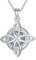 YAFEINI Wikinger Halskette für Damen 925 Sterling Silber Viel Glück Keltischer Knoten Anhänger Halskette Amulett Schutz Wikinger Triskele Schmuck