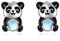 Panda Ohrringe Ohrstecker für Mondstein Damen Mädchen 925 Sterling Silber Tierohrringe süße Tier Schmuck Geschenk für Frauen Mutter Tochter
