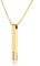 bijuuu Säulenkette personalisierbar mit Gravur – Wasserfeste Stabanhänger Halskette – Namenskette mit Karabinerverschluss – 50-55 cm Länge aus 316L Chirurgen Edelstahl – Gold