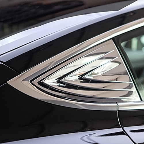 Jalousien Fensterdekoration Aufkleber Hinteres Dreieck Für Tesla Model 3 Fensterspoiler Louver Shutter Cover Modifikation Teile,Silver