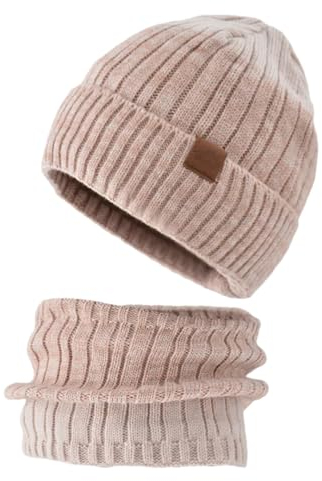 Wvapzxx Winter Mützen Für Frauen Männer Ohrenklappen Hut Stricken Mützen Kappe Mit Schal Sets Casual Pelz Linning Verdicken Warme Motorhaube Hüte