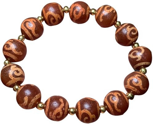 YHDONE Tibetisches Dzi-Achat-Zimt-Grün, Tara-Dzi-Perlenarmband mit Zertifikat für Damen und Herren, Jade-Armbänder für Herren, middle, Jade, Achat