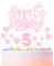 Happy 5th Birthday Candles Cake Toppers Set, Number 5 Candles for Cake, Birthday Party Candles, Light Pink Birthday Cake Candles Heart Star Cupcake Toppers for Girls Women Birthday Cake Decorations