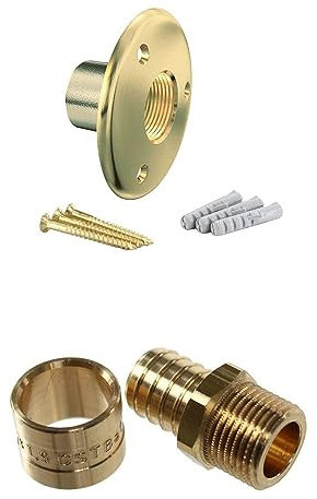 Arcanaute - Applique murale avec raccord - Applique pour fixation de robinet de jardin - Tube PER Ø16 - Raccord à glissement M 1/2 (15/21) - Arcanaute