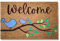 koko doormats Fussmatte aussen - Türmatte außen kokosmatte mit antirutsch PVC - Fußmatte lustig Vögel Design - Outdoor Doormat - Größe: 60 x 40 x 1.5 cm.