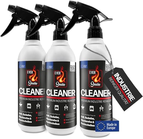 Eversmoke Cleaner - Premium Reiniger für Grill, Backofen, Räucherofen & Kaminscheiben - Entfernt hartnäckiges Fett und eingebrannte Rückstände - Kraftvoll & effektiv (500 ml (3er Pack))