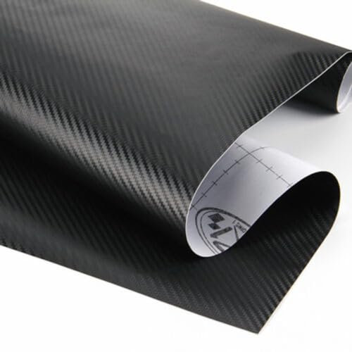3D Carbon Fiber Black Vinyl Wrap Roll, KACEPAR Self-Adhesive Paint Protection Film for Car Motorcycle Van, Waterproof Interior/Exterior DIY Decoration, Textured 3D Effect, 50cm x 152cm