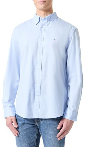 Tommy Hilfiger Core Flex Poplin Solid RF Shirt MW0MW39988 L/S Camicia da Uomo, Blu, M, Blu (Sweet Blue), M