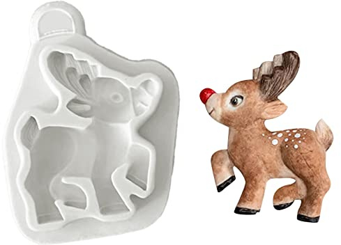 3D-Weihnachtsmann-Silikonform mit Weihnachtsmann, Elch, Bär, Junge, Kuchen, Gebäck, Backform für Schokolade, Fondant, Antihaft-Fondantformen für Kuchendekoration, Weihnachten, 3D-Silikon für