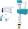 VeeBath Pro Lever Operated Dual Flush Valve Overflow 2 Piece Toilet Cistern WRAS Approved & Pro Bottom Entry Float Flush Cistern Valve Fill Valve 1/2 Brass Inlet