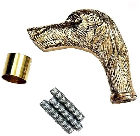 HOMYZ Gehstock, Tierkopf, Messinggriff für Gehstock, Männer und Frauen, Geschenk