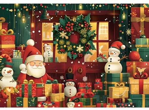 MISITU Weihnachten Puzzle 100 Teile für Erwachsene, Weihnachten 100 Teile Kinderpuzzle
