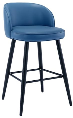 Generic Barhocker, Pu Leder Barstuhl, Counter Height Barhocker, Moderne Kücheninsel Barhocker Mit Metallbeinen/Blau/55Cm