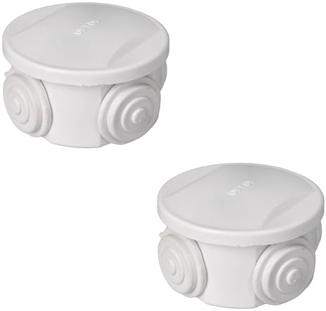 Jandei - Packung mit 2 Aufputzdosen, rund, 50 x 50 mm, IP54, Installation im Innen- und Außenbereich, 4 Eingänge, ideal für private, gewerbliche oder industrielle Anwendungen.
