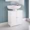 Dylex Bathroom Under Sink Cabinet Storage Cupboard with Shelf, Free Standing Basin Unit, White