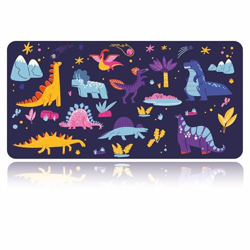Lineo® Schreibtischunterlage für Kinder; Kinderschreibtisch-Unterlage wasserfeste Tischunterlage Tischmatte Deskpad (Carton Dino (80x40 cm))