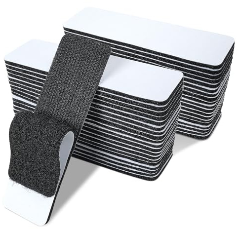 40 stycken självhäftande kardborreband, extra starka 3 cm x 10 cm, dubbelsidigt kardborrband med kardborreband, för tyg, fastsättning, organisering och förvaring, svart