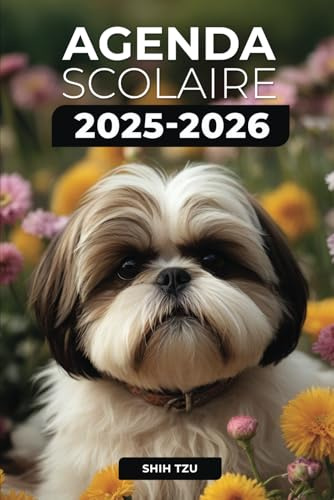 Agenda Scolaire 2025/2026 - Shih Tzu: Septembre 2025 - Juillet 2026 | Format A5 | 2 Jours par Page | Parfait pour Organiser Votre Année Scolaire