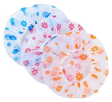 2Pcs PE Capuchon De Douche Imperméable De Bain Bouchons De Fleurs De Cerisier Motif Capuchon De Douche Capuchon De Cheveux Adultes pour Femmes Spa, Utilisation À La Maison, Hôtel et Salon De Coiffure