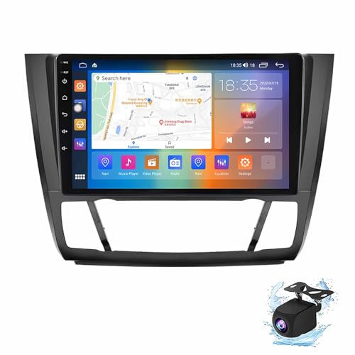 Genérico Radio Android 13 2 DIN para BMW Serie 1 (2008-2012), Pantalla táctil de 10, CarPlay, navegación GPS, cámara de reversa AHD, Control en el Volante, FM/USB, P6 (6 GB + 128 GB)