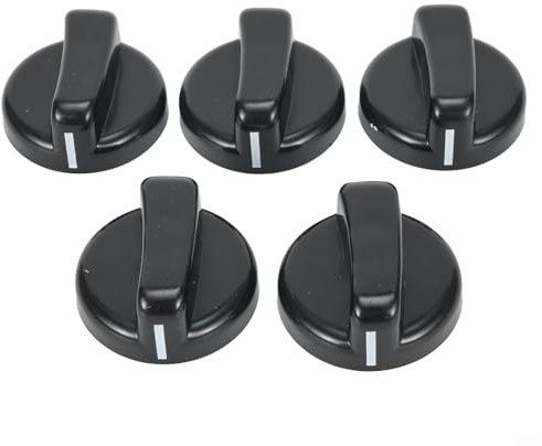 Jonikuper Lot de 5 boutons de cuisinière à gaz, bouton de four pour table de cuisson de cuisine, 8 mm de diamètre, ouverture de 4,3 cm de diamètre