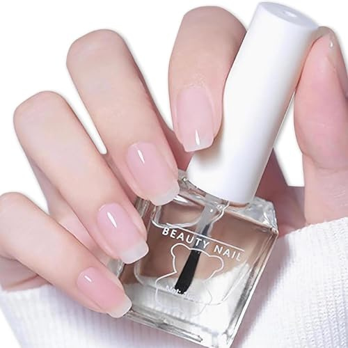 SinceReal 2 in 1 Water-Based Clear Nail Polish, Top Coat & Base Coat Clear Nail Varnish, Quick-Dry Long-Lasting Nail-Polish