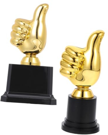 Toyvian 2 Stück Daumenförmige Plastiktrophäe aus Kunststoff Gold