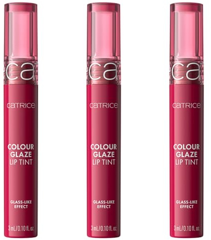 Catrice Colour Glaze Lip Tint, Lipgloss, Nr. 040, Rot, pflegend, Färbeeffekt, glänzend, strahlend frisch, vegan, ohne Parabene, ohne Mikroplastikpartikel, Nanopartikel frei, 3er Pack (3x3ml)
