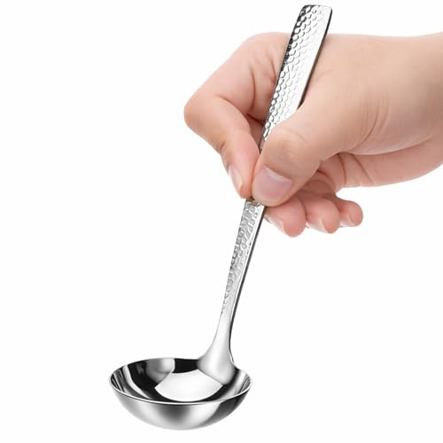 Gravy Ladle Stainless Steel 7.8'' Soup Ladles for Serving Small Soup Ladle Sauce Premium Verona Gravy Ladles Heavy Duty with Deep Bowl