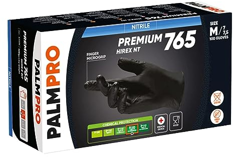 Guanti monouso in nitrile nero Hirex nt box 100 pz taglia XL