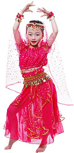 Astage Bauchtanz Mädchen Kleid Hotpink L