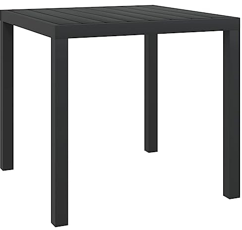 vidaXL Garten Esstisch Witterungsbeständig Gartentisch Gartenmöbel Tisch Balkontisch Terrassentisch WPC Aluminium 80x80x74cm Schwarz