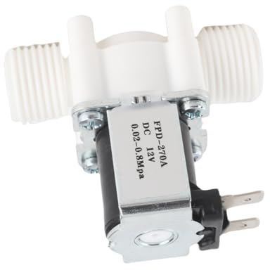 Elettrovalvola 12V, Akozon G1/2 Elettrovalvola a Solenoide N/C Normalmente Chiusa Valvola Elettrica Acqua Valvola di Regolazione della Pressione per Fontanelle, Scaldabagni, Lavatrice