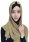 UK_Stone Damen Muslimische Kopftuch Islamische kopfbedeckung Unifarbe Hijab Schal mit Spitze aus Seidenwatte, Braun