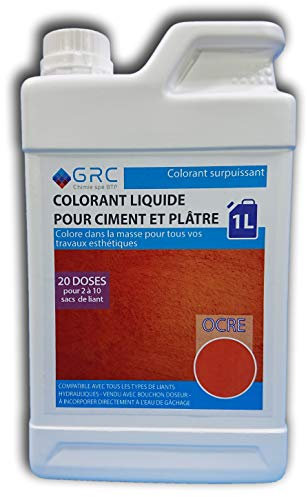 GRC - Colorant OCRE liquide pour ciment et plâtre 1L