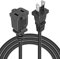 VSEER Verlängerungskabel mit 2 Zinken und 2 Zinken, Stecker und Buchse, SPT2, 18 AWG, 10 A/125 V, USA-Steckdose, Verlängerungskabel, 2 Steckdosen für NEMA 5-15P auf NEMA 5-15R
