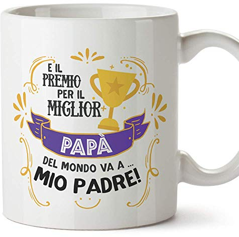 Mugffins Tazza papà (Miglior Padre del Mondo) - Premio Come Miglior papà - Idee Regali Originali Festa del papà