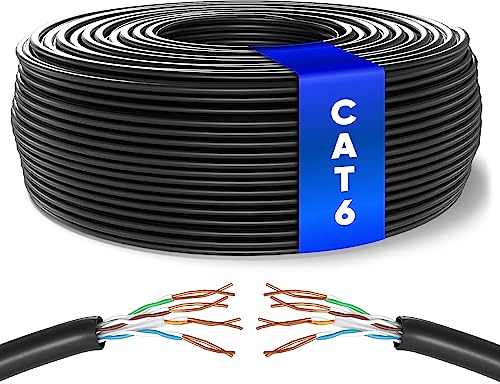 Mr. Tronic Cavo Ethernet Cat 6 da 100m Bulk Cabel, Cavo di Rete LAN Cat 6 ad Alta Velocità Per Connessione Internet Veloce 1 Gbps – 250 MHz AWG24 Sfuso | UTP CCA (100 Metri, Nero)