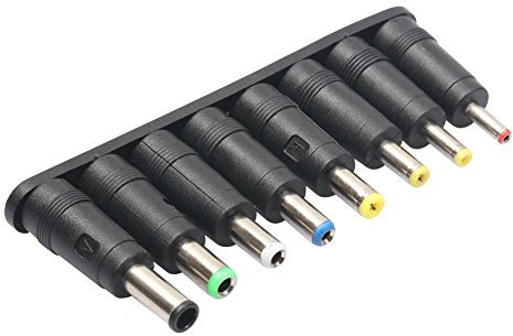 DemiawakingUK 8pcs Spinotti Elettrici Adattatore di Alimentazione AC/DC per Notebook Connettori Spinotti Alimentatore Universale da 2 Pin