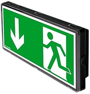 RR-NORD Notleuchte schwarz LED IP65 Notbeleuchtung Rettungszeichenleuchte Fluchtwegleuchte…