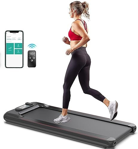 Dskeuzeew Walking Pad Treadmill with Incline, 8km/h Under Desk Portable Treadmills for Home, Compact & Small, Ultra Quiet with LED Display, Remote Control