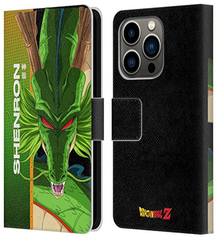 Head Case Designs Officially Licensed Dragon Ball Z Shenron Saiyan Arc Characters Leather Wallet Case Compatible With Apple iPhone 14 Pro